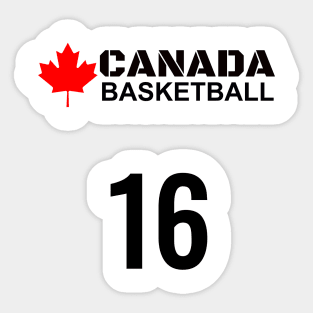 Canada Basketball Number 16 Design Gift Idea Sticker